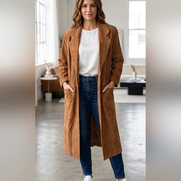Petite Sophisticate Jackets & Blazers - Gorgeous Genuine Leather Coat EUC ❤️